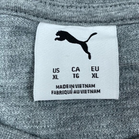 Puma Mens Gray Crewneck Sweatshirt XL Lightweight Casual Long Sleeve a0722 - Picture 2 of 7